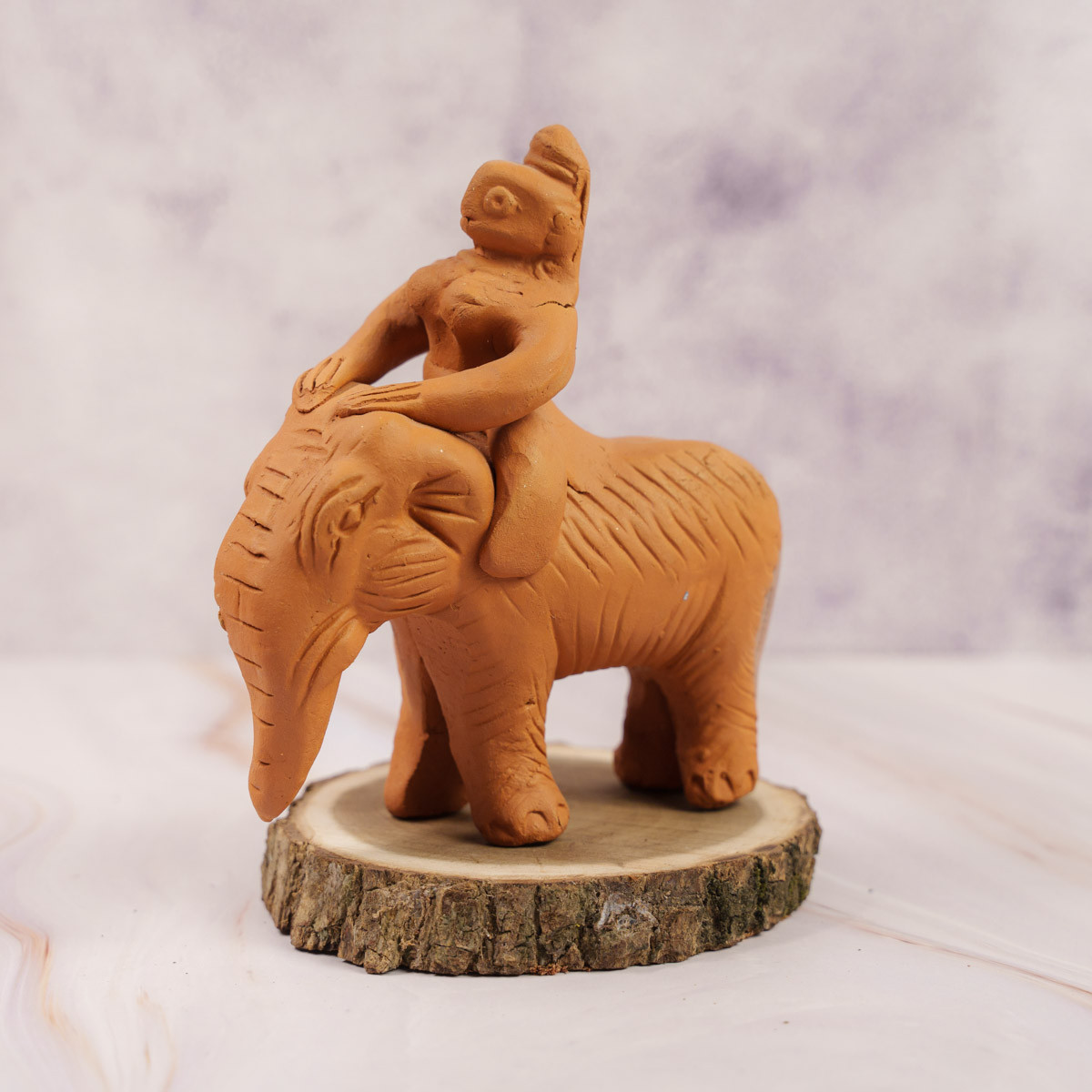Terracotta Elephant with Rider