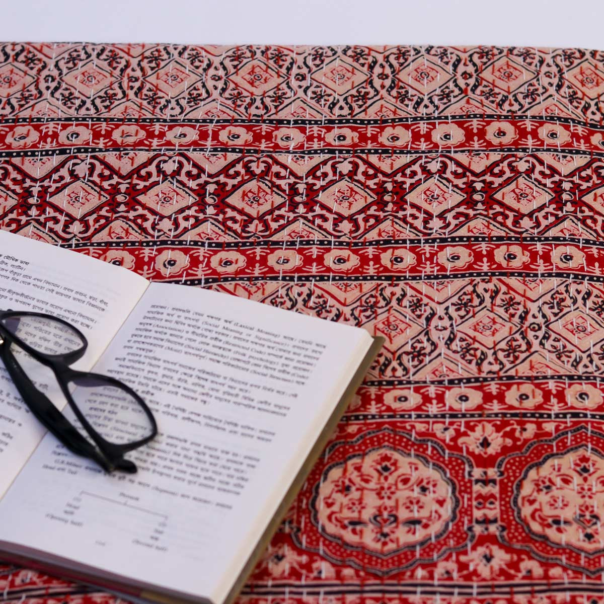 Double Scarlet Kantha Quilt