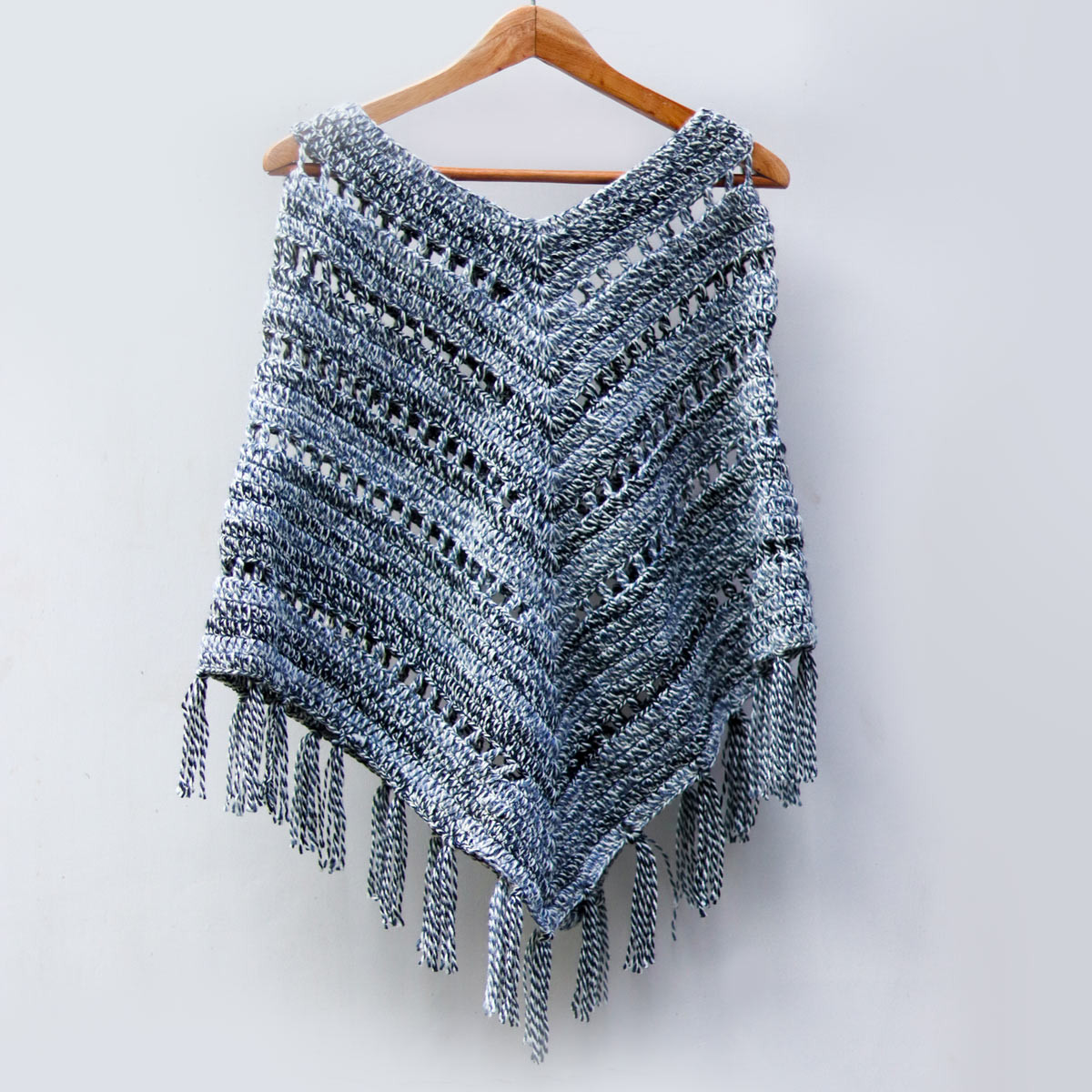 Pure Wool Grey Poncho