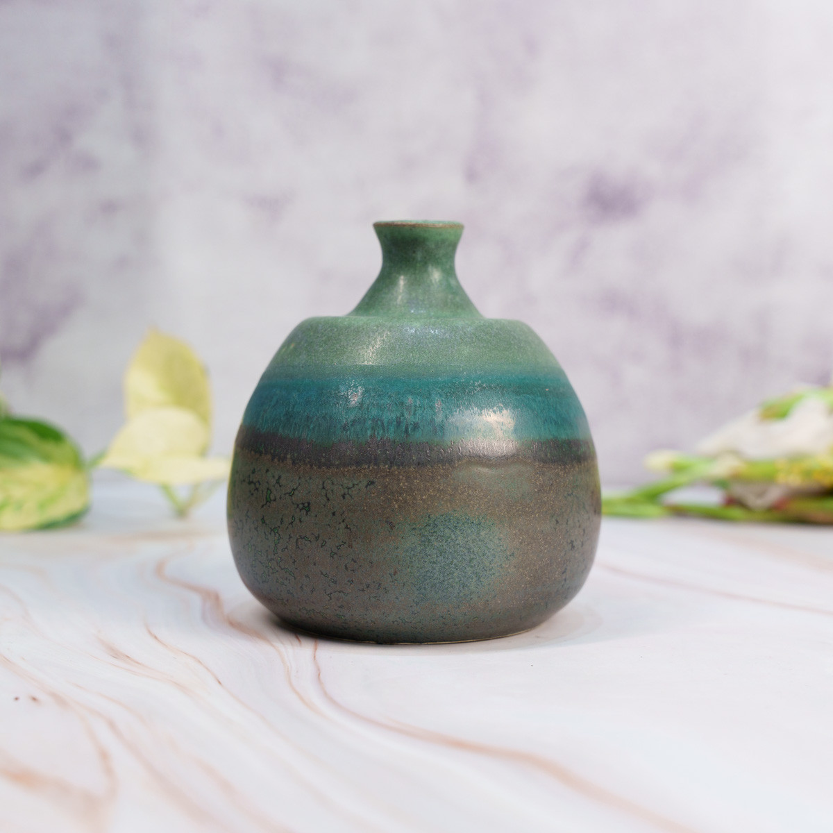 Green and Ash Vase