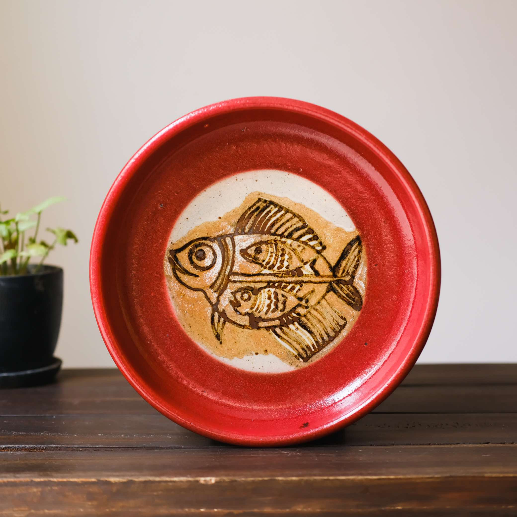 Ceramic Red Fish Plate