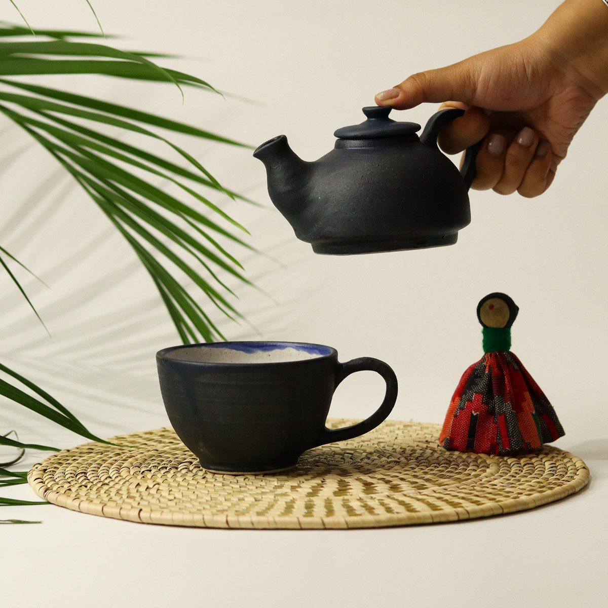 Single Teapot with Cup (Navy)