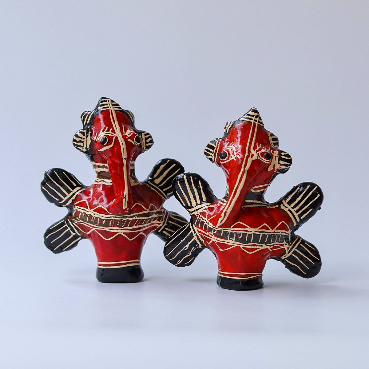 Galar Putul / Shellac Dolls- Set of two Shri Ganesha Figures