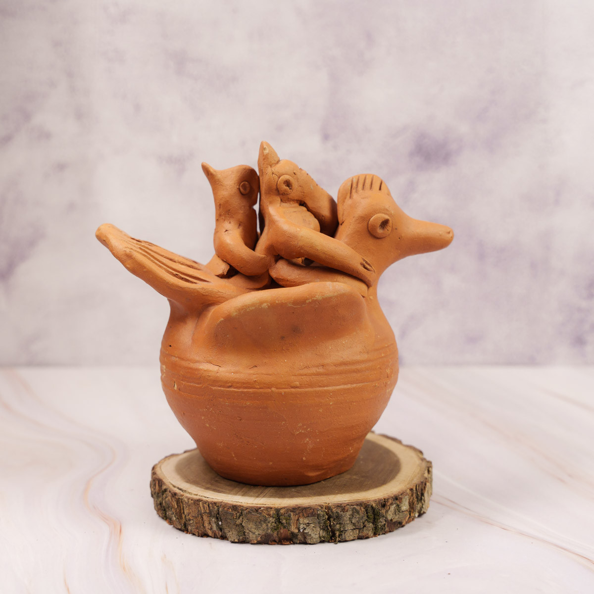 Terracotta Shri Ganesh on Bird