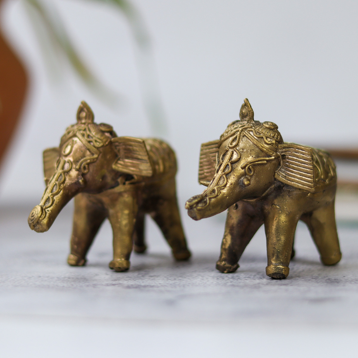 Dokra Elephant Pair