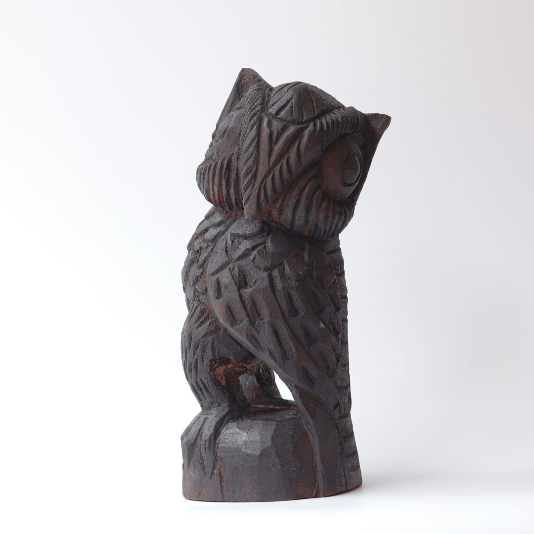 Wooden Black Owl (12")