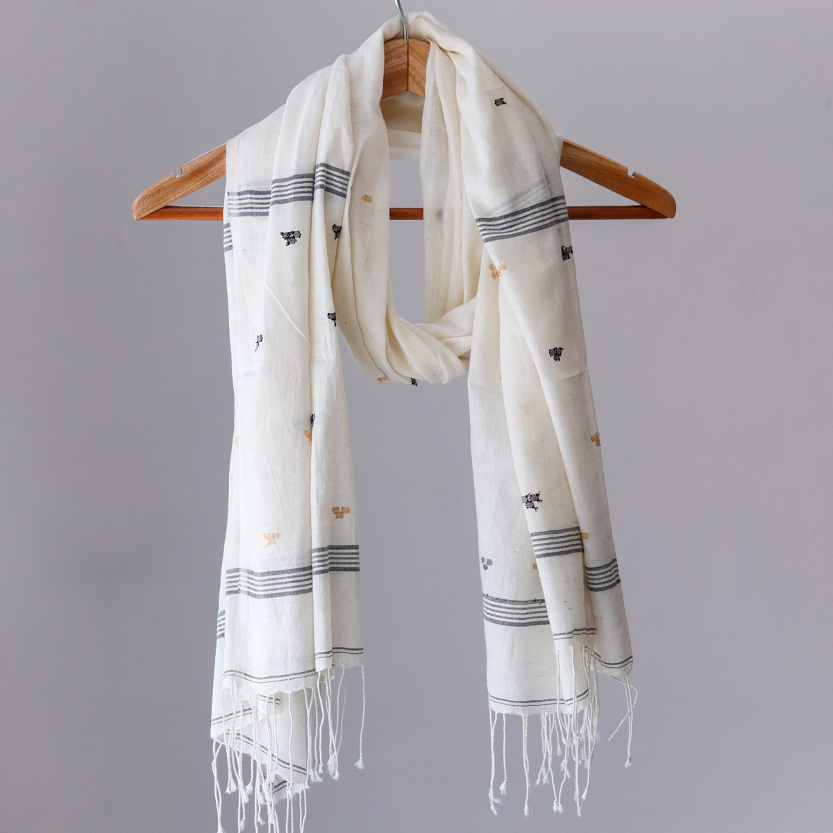 Pure Cotton White Stole